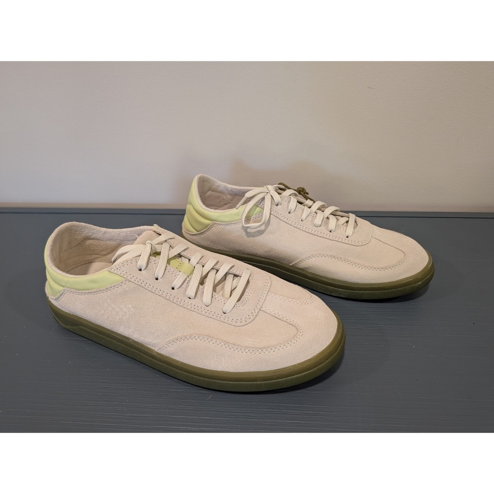 NEW OluKai Punini Suede Sneakers Bone/Sprout Full-Grain Leather Men's Size 9